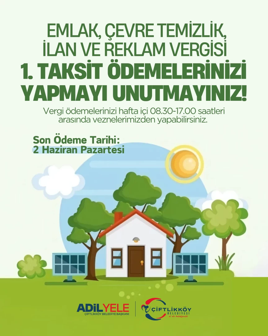 Emlak Vergisi 1.Taksidi İçin Son Tarih 2 Haziran